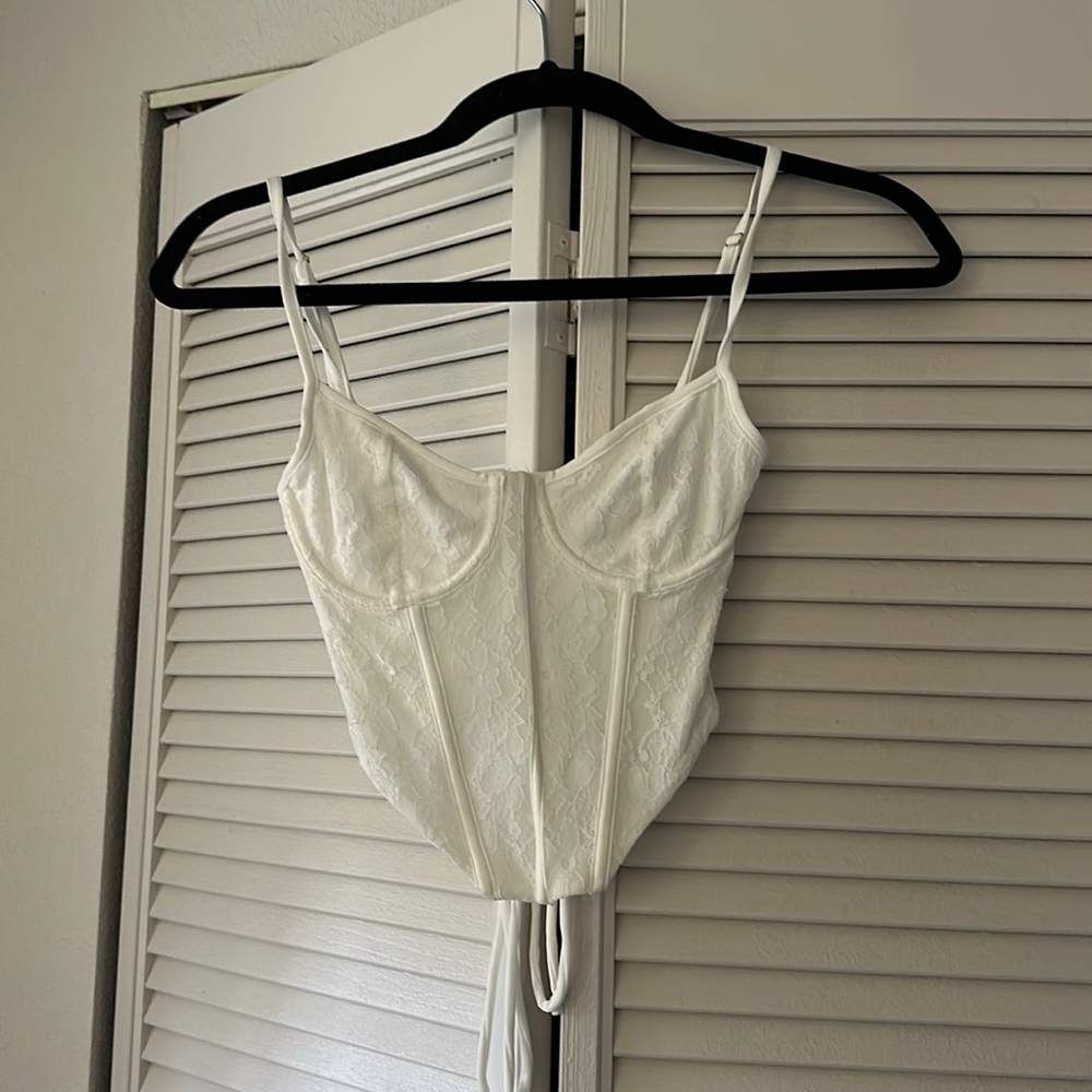 White laced corset
